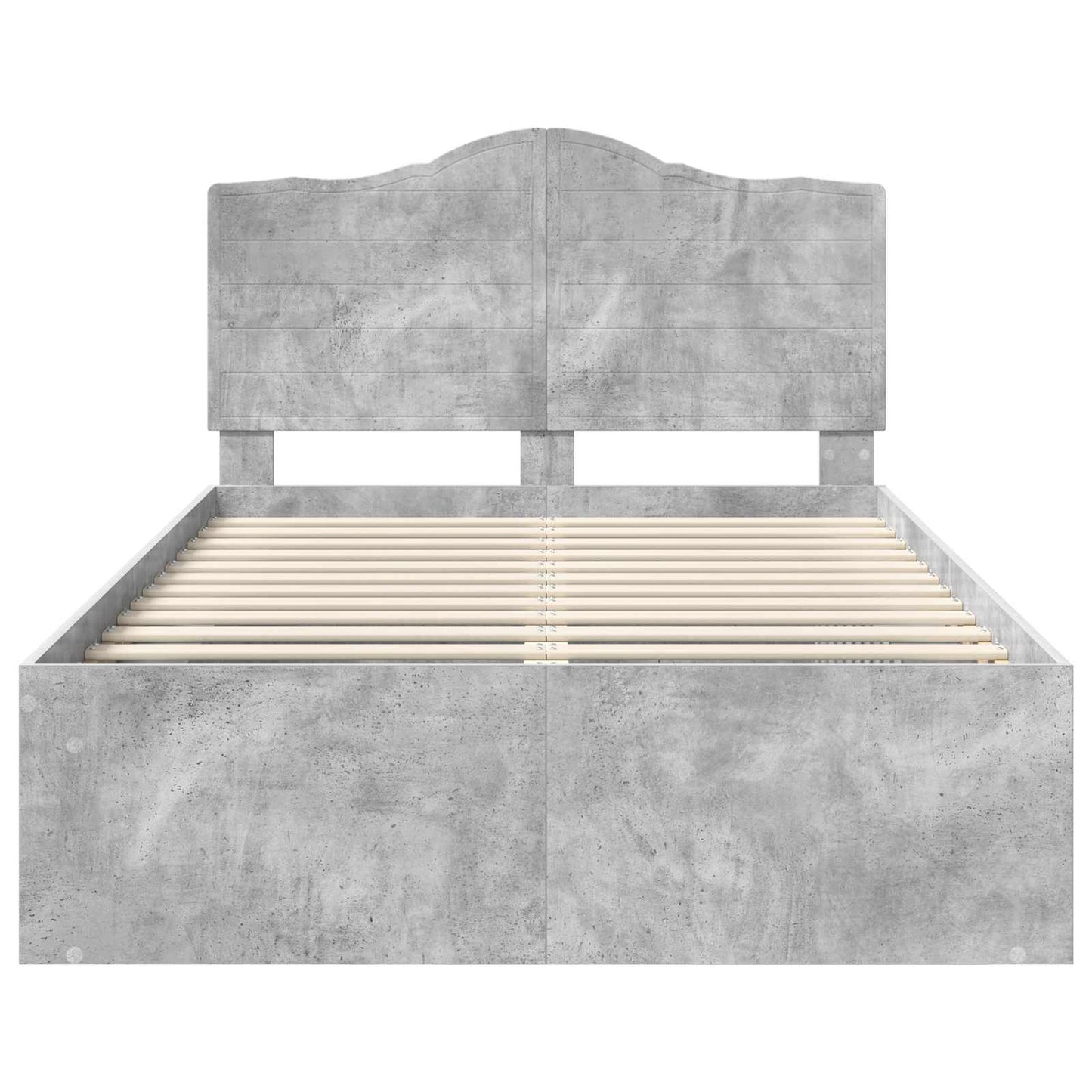 Ágykeret fejtámlával Beton 120 x 200 cm Tömör fenyőfa