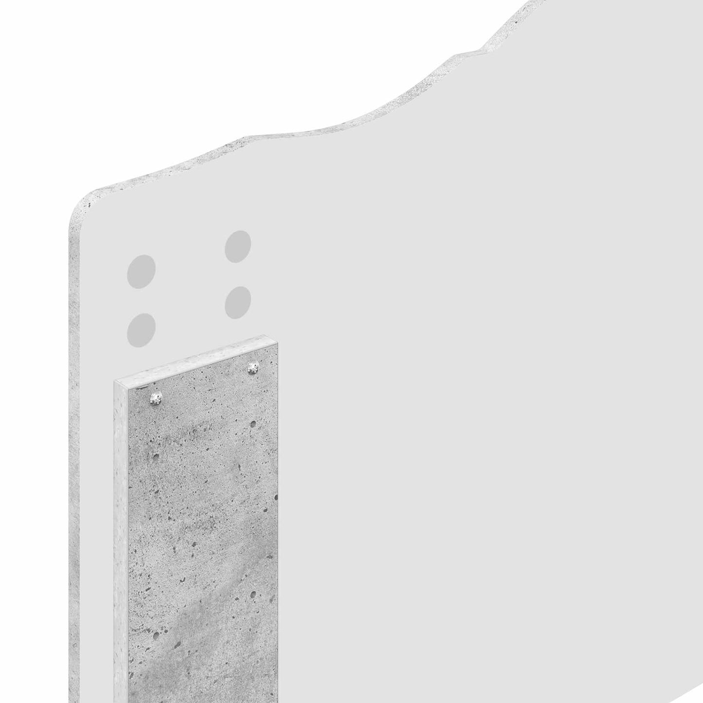 Ágykeret fejtámlával Beton Szürke 75 x 190 cm Tömör fenyőfa