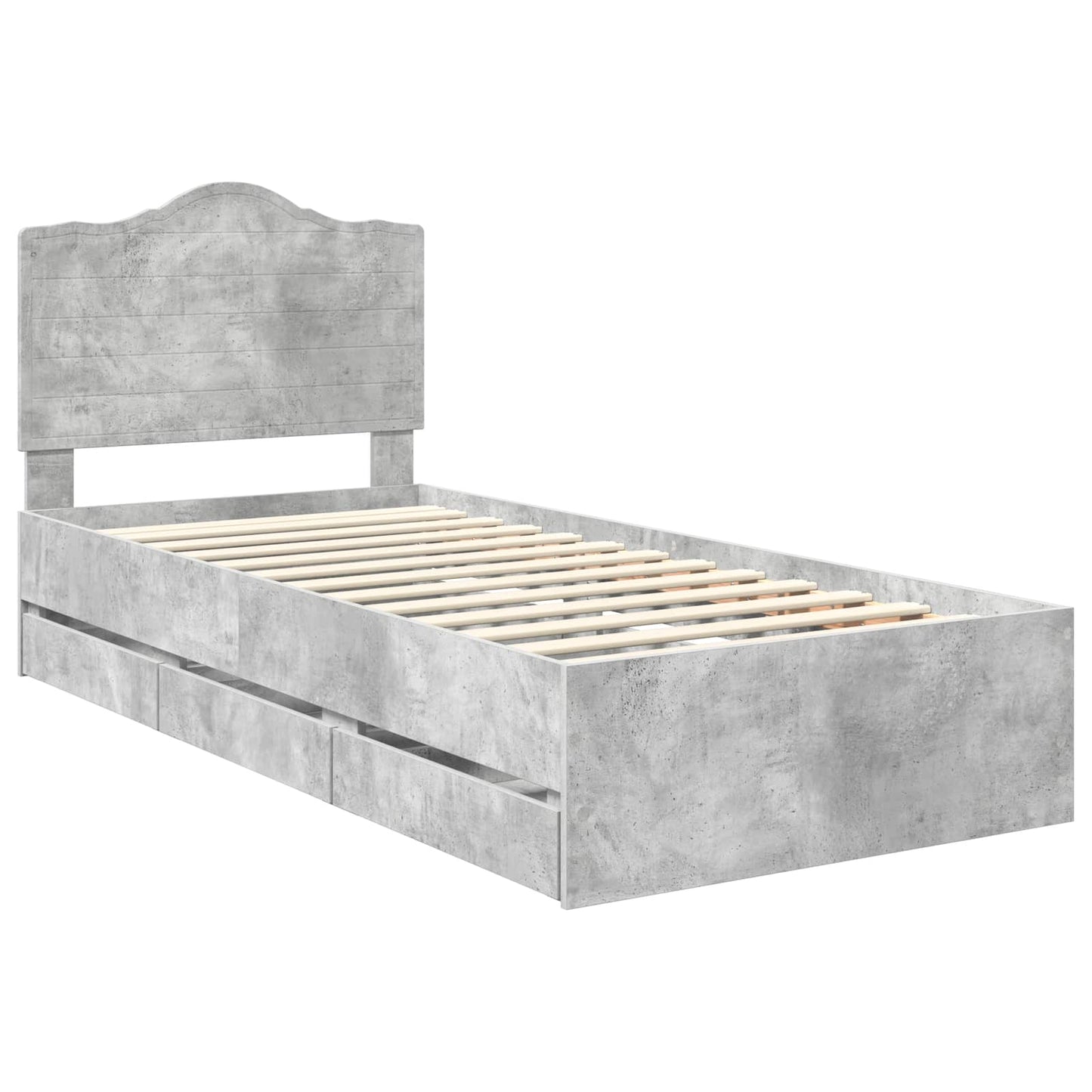 Ágykeret fiókkal tárolóval Beton Szürke 90 x 200 cm Mérnöki Fa