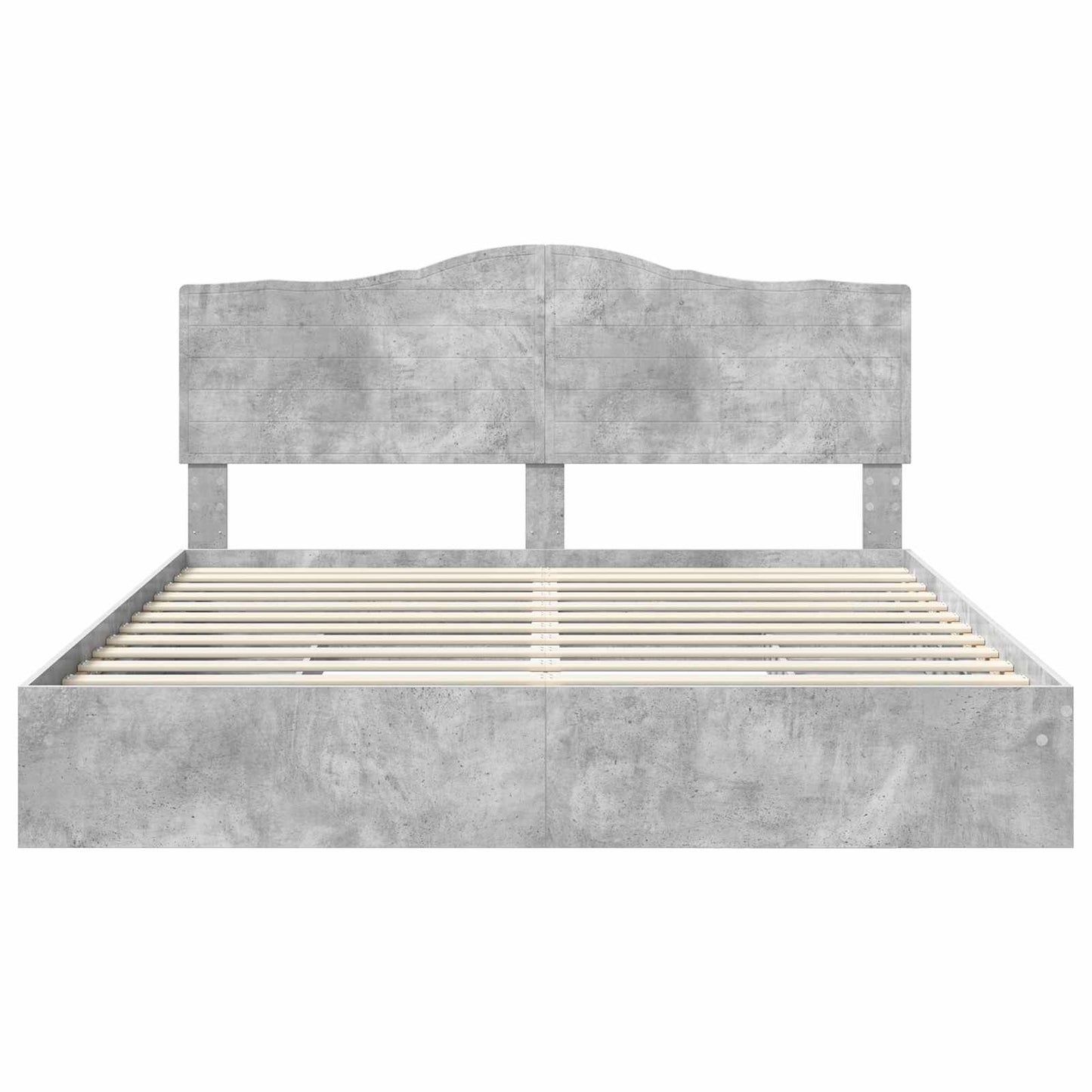 Tárolós Ágy fiókkal Beton Szürke 200 x 200 cm Szerelt Fa