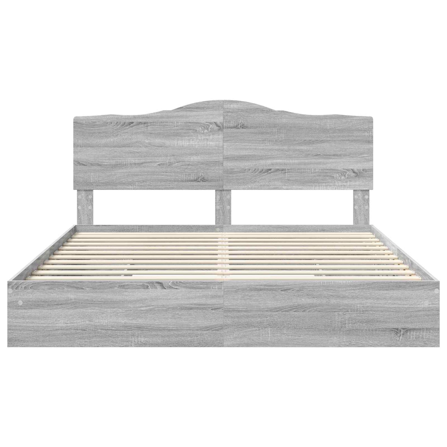 Tárolós Ágy fiókkal Szürke Sonoma 200 x 200 cm Szerelt Fa