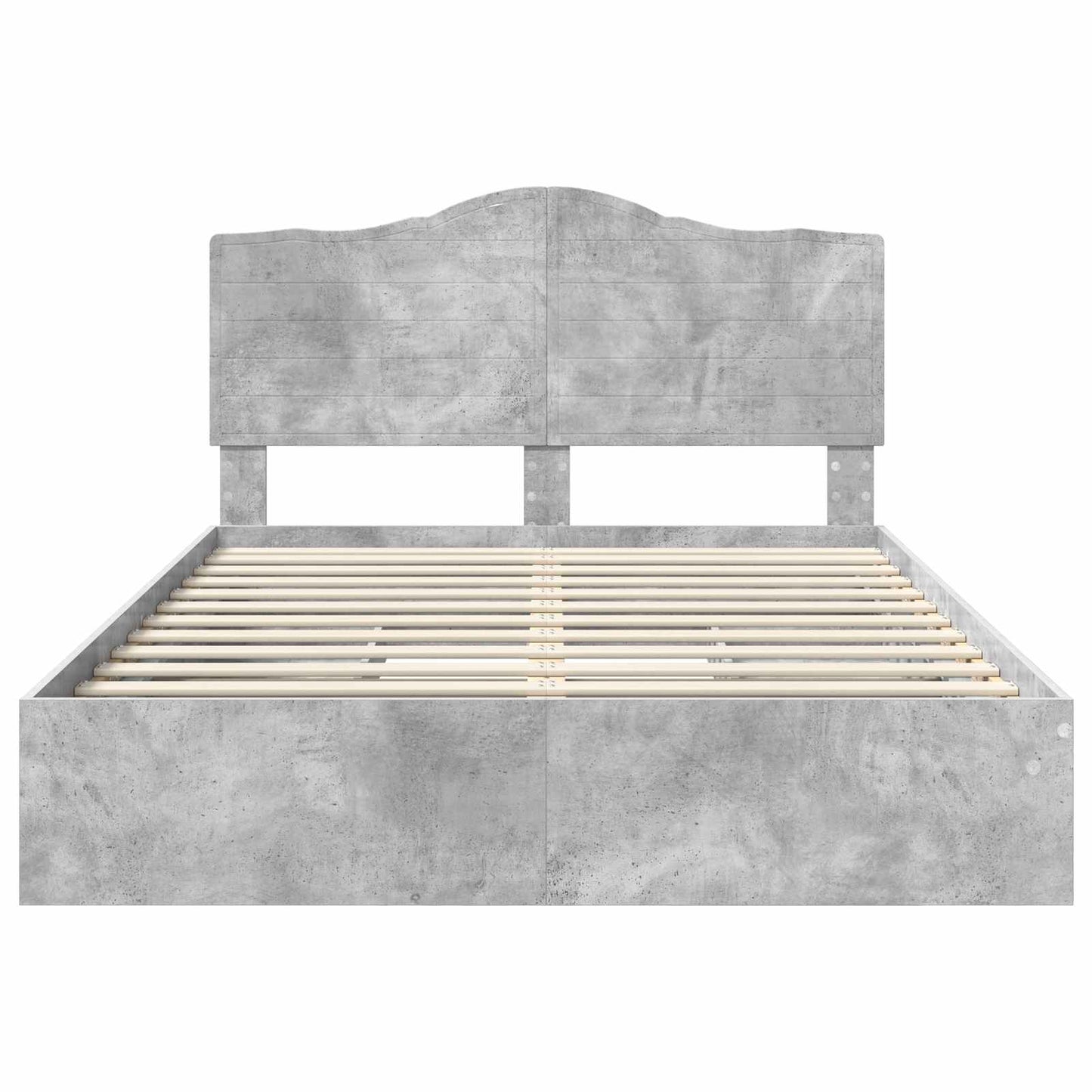 Tárolós Ágy fiókkal Beton Szürke 150 x 200 cm Szerelt Fa