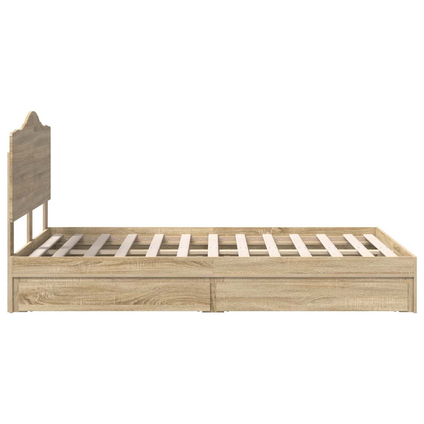 Tárolós Ágy fiókkal Sonoma tölgy 135 x 190 cm Szerelt Fa