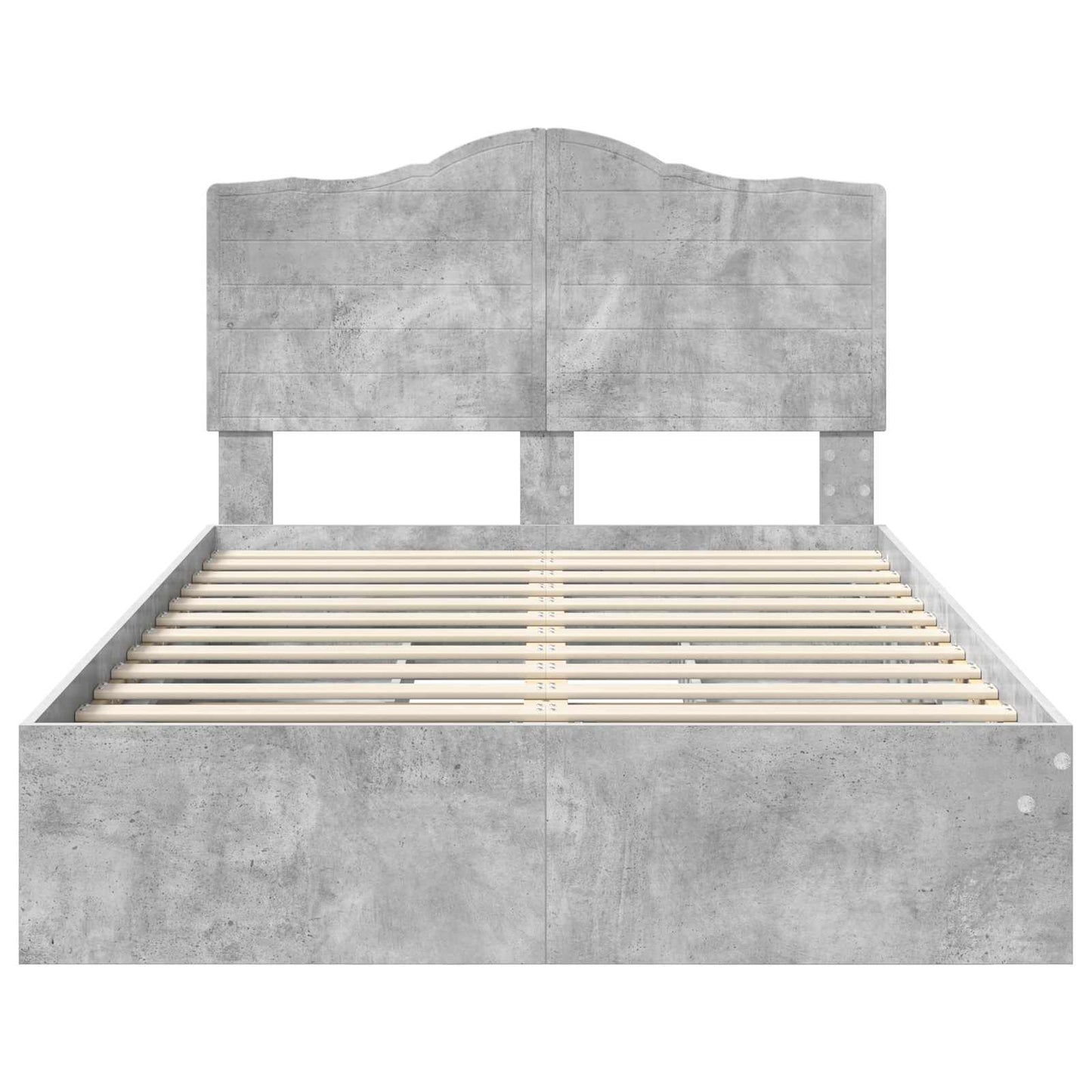 Tárolós Ágy fiókkal Beton Szürke 135 x 190 cm Szerelt Fa