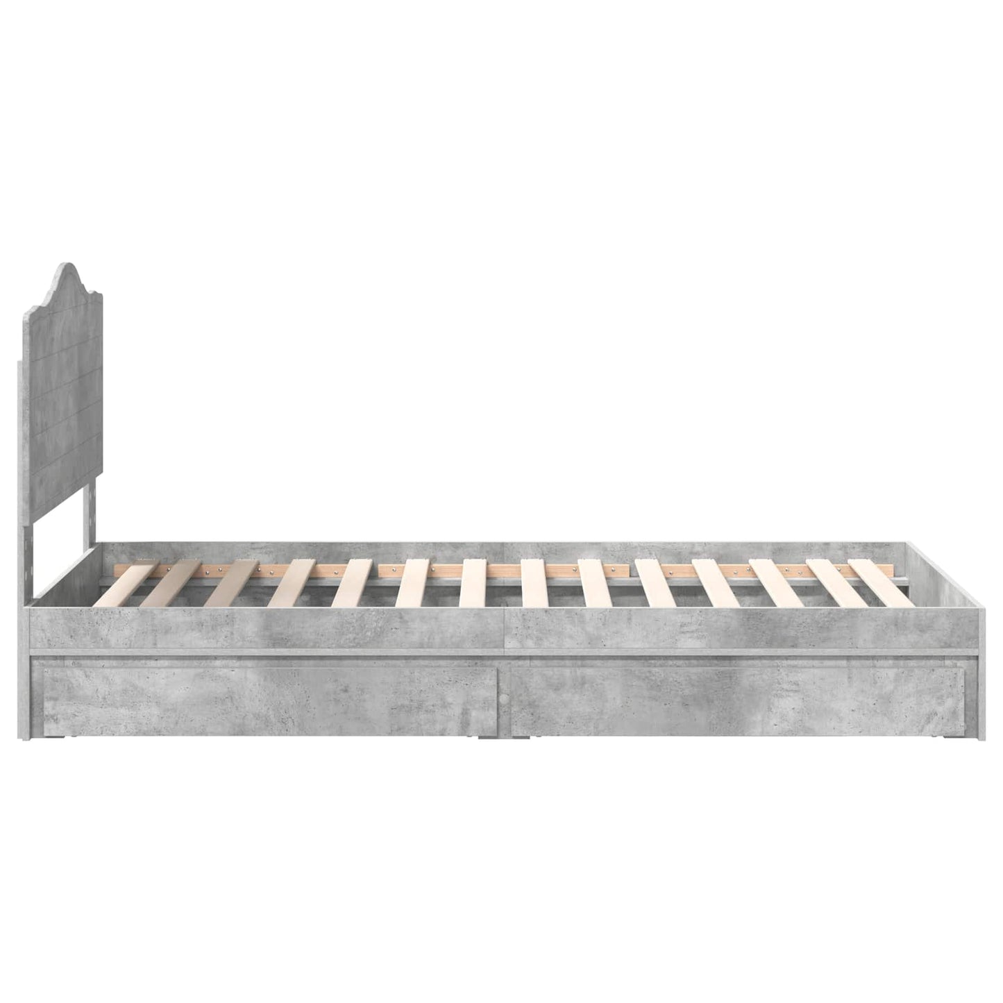 Tárolós Ágy fiókkal Beton Szürke 90 x 190 cm Szerelt Fa