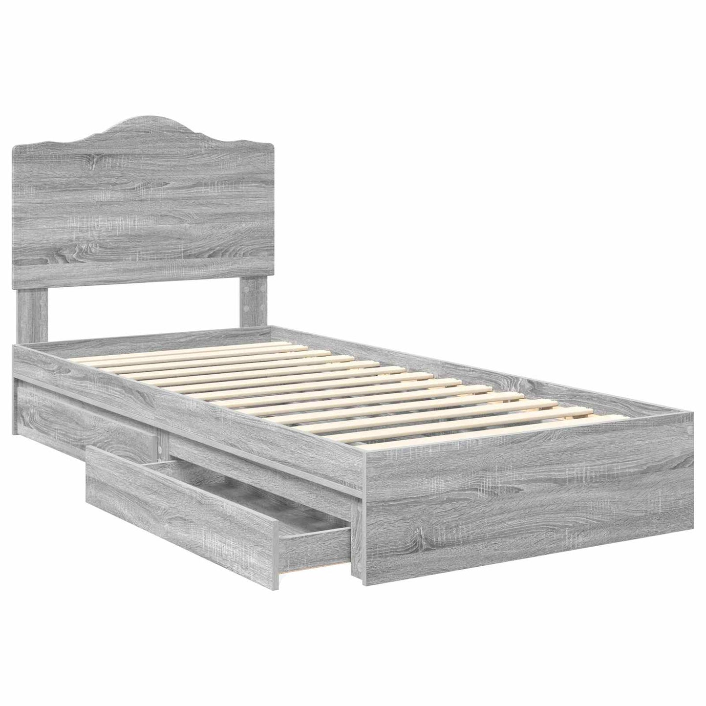 Tárolós Ágy fiókkal Szürke Sonoma 70 x 190 cm Szerelt Fa