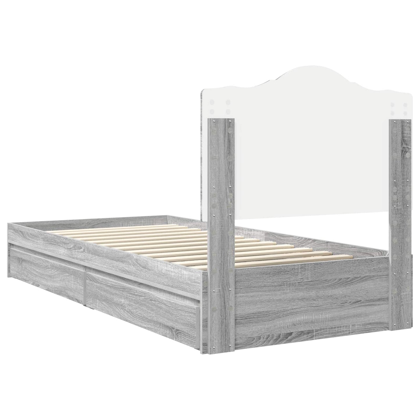 Tárolós Ágy fiókkal Szürke Sonoma 70 x 190 cm Szerelt Fa