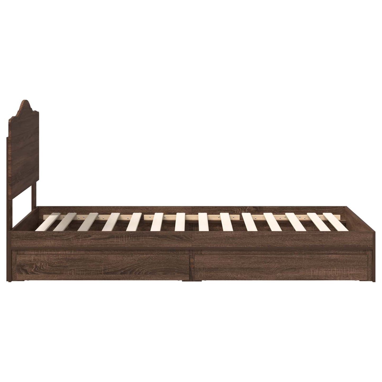 Tárolós Ágy fiókkal Barna Tölgy 70 x 190 cm Szerelt Fa