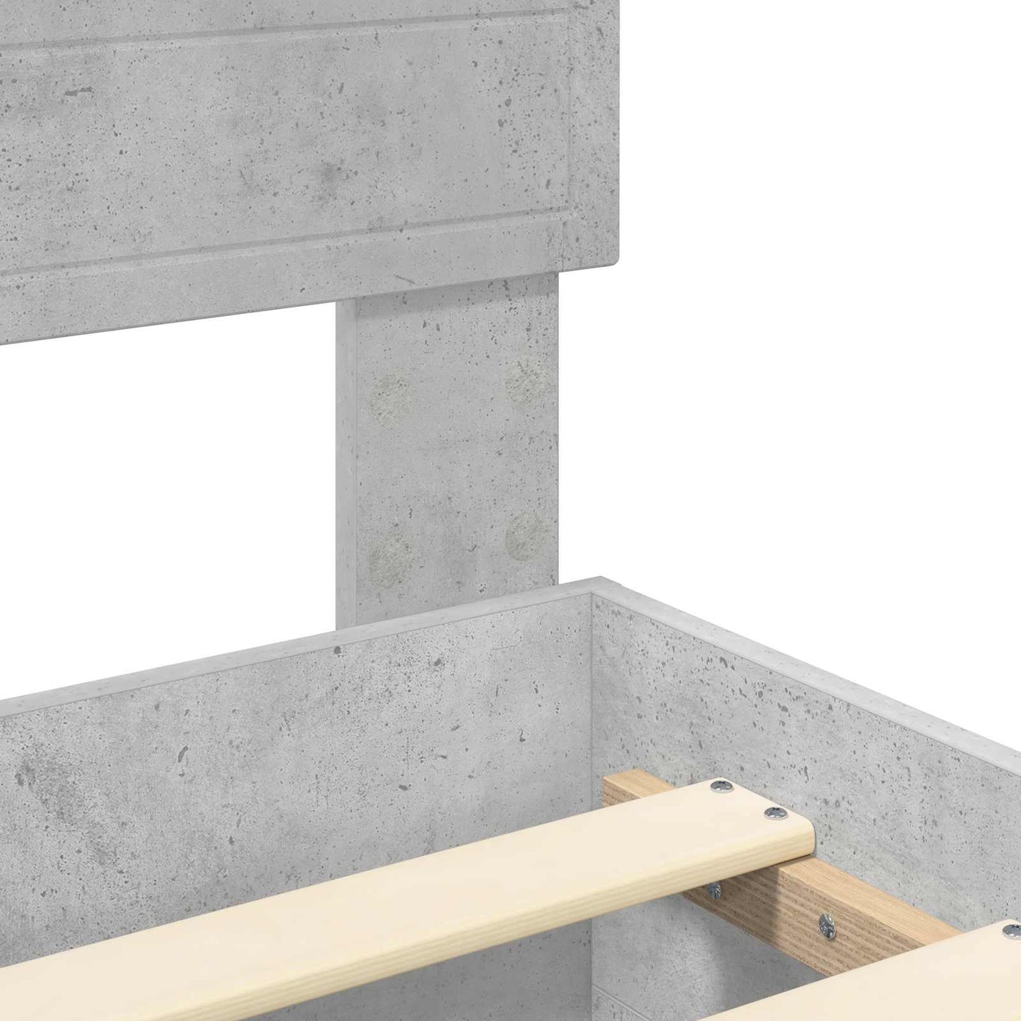 Ágykeret fiókkal tárolóval Beton Szürke 200 x 200 cm Szerelt Fa