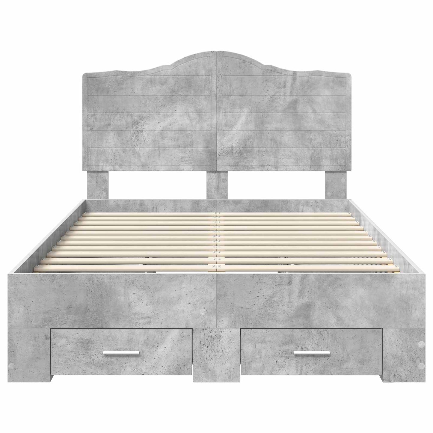 Ágykeret fiókkal tárolóval Beton Szürke 135 x 190 cm Szerelt Fa