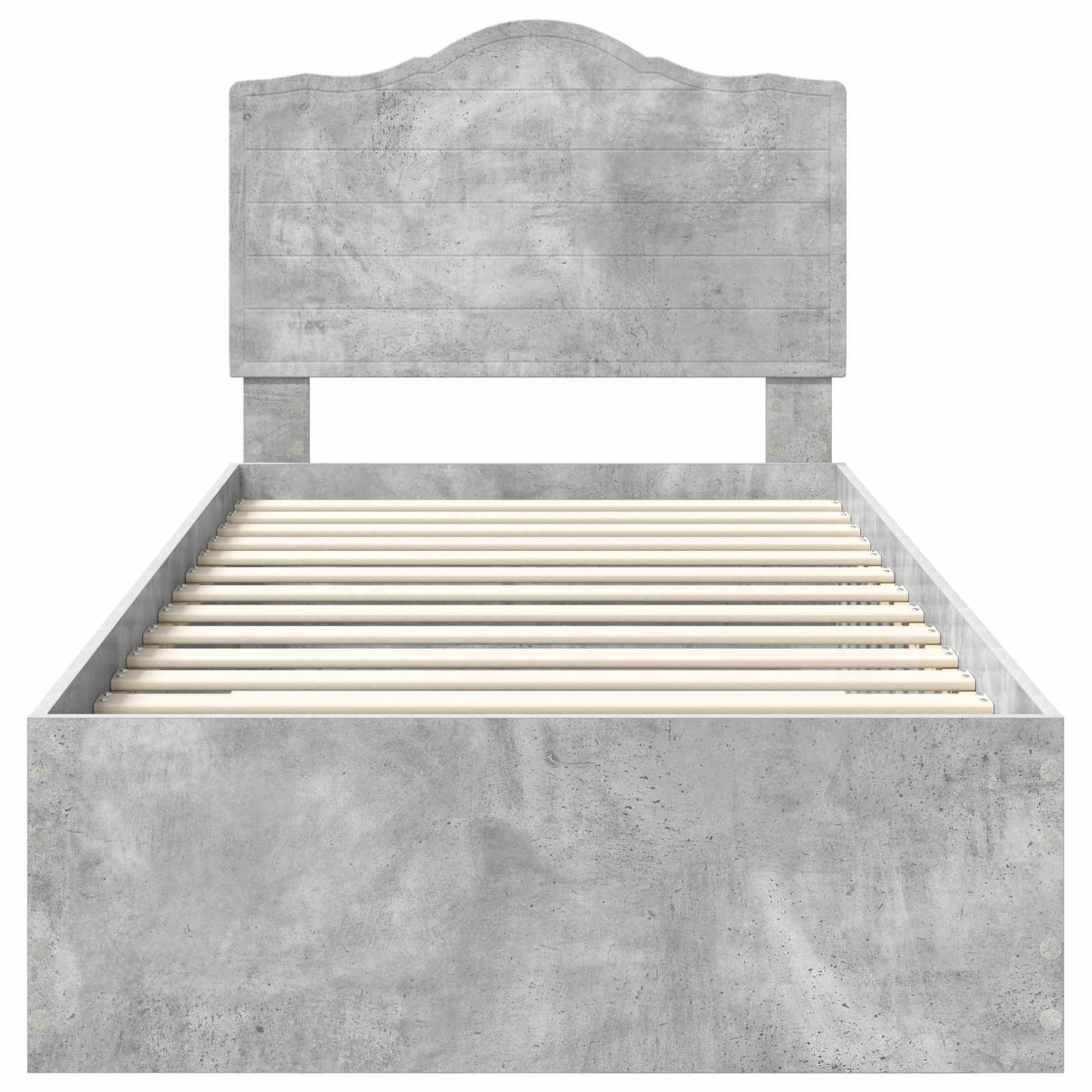 Ágykeret fiókkal tárolóval Beton Szürke 100 x 200 cm Szerelt Fa