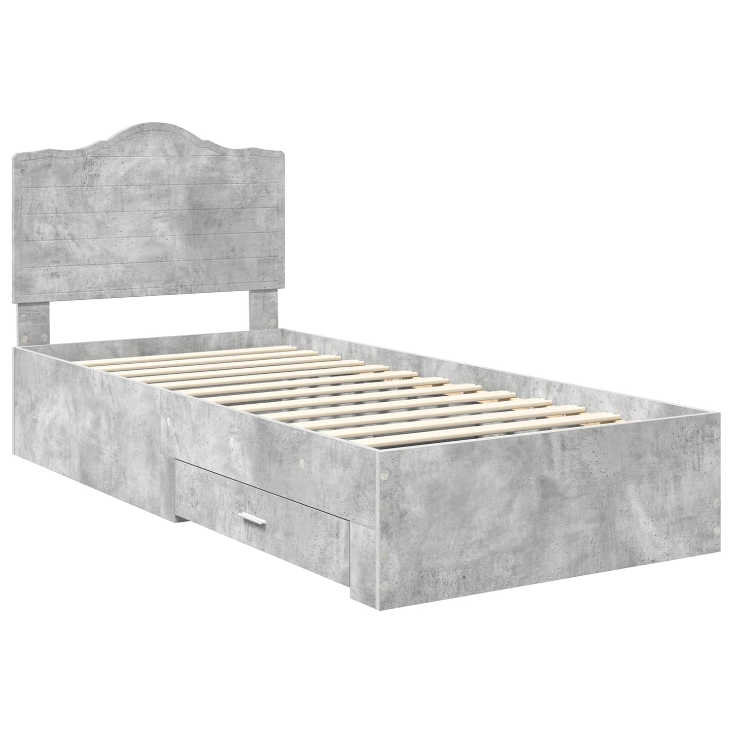 Ágykeret fiókkal tárolóval Beton Szürke 70 x 190 cm Szerelt Fa