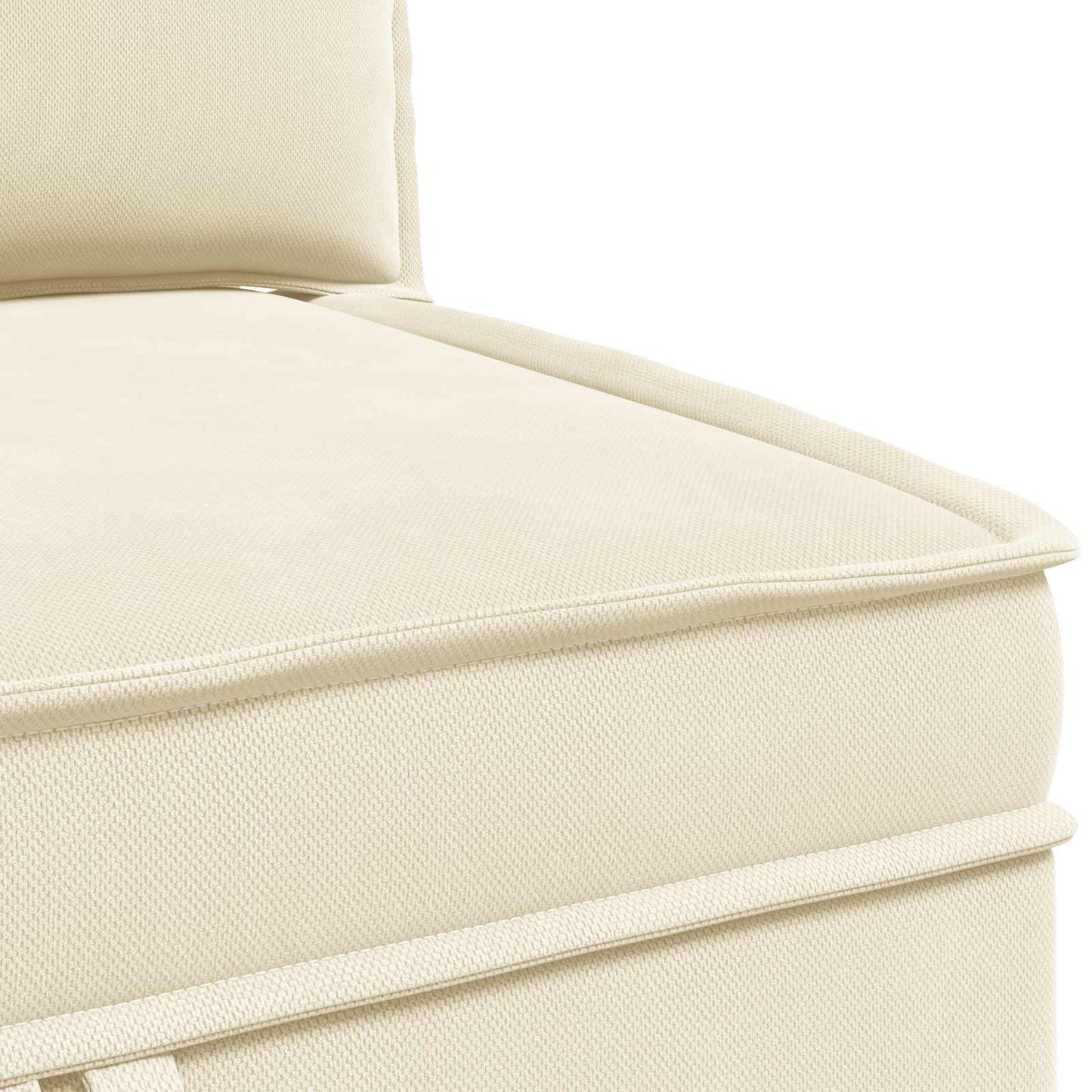 Sarok Sofa tárolóval Krémszínű Bársony