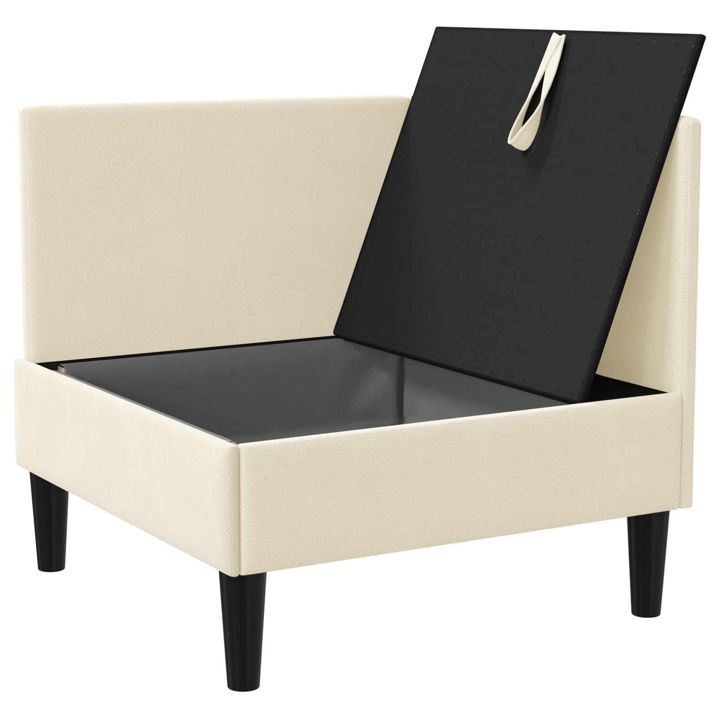 Sarok Sofa tárolóval Krémszínű Bársony