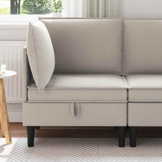 Sarok Sofa tárolóval Zabpehely Bársony