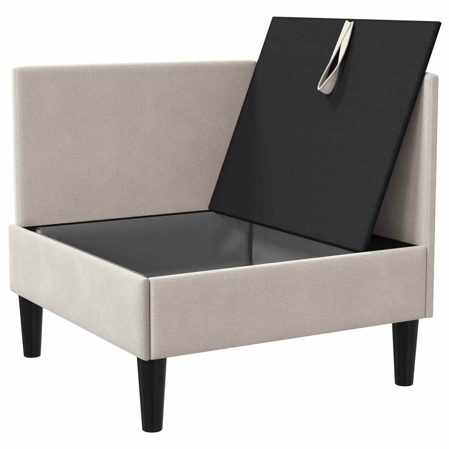 Sarok Sofa tárolóval Zabpehely Bársony