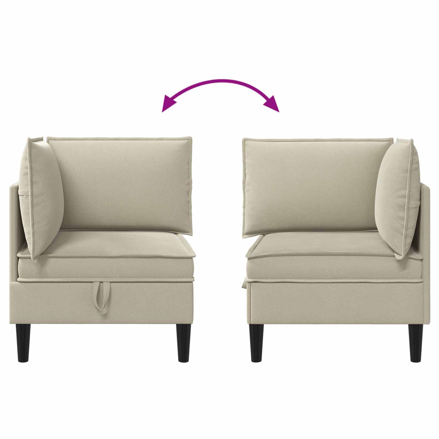 Sarok Sofa tárolóval Homokszín Bársony