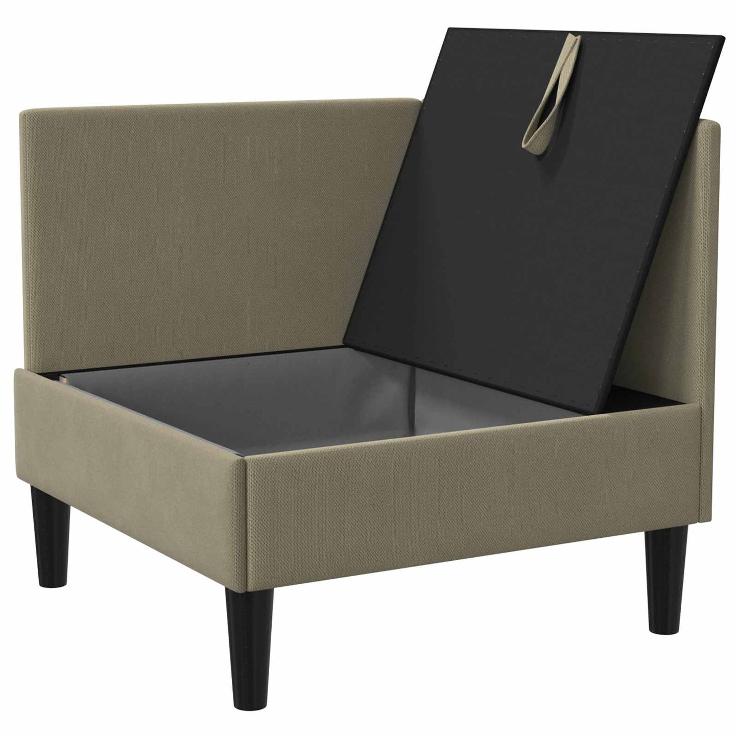 Sarok Sofa tárolóval Khaki Bársony