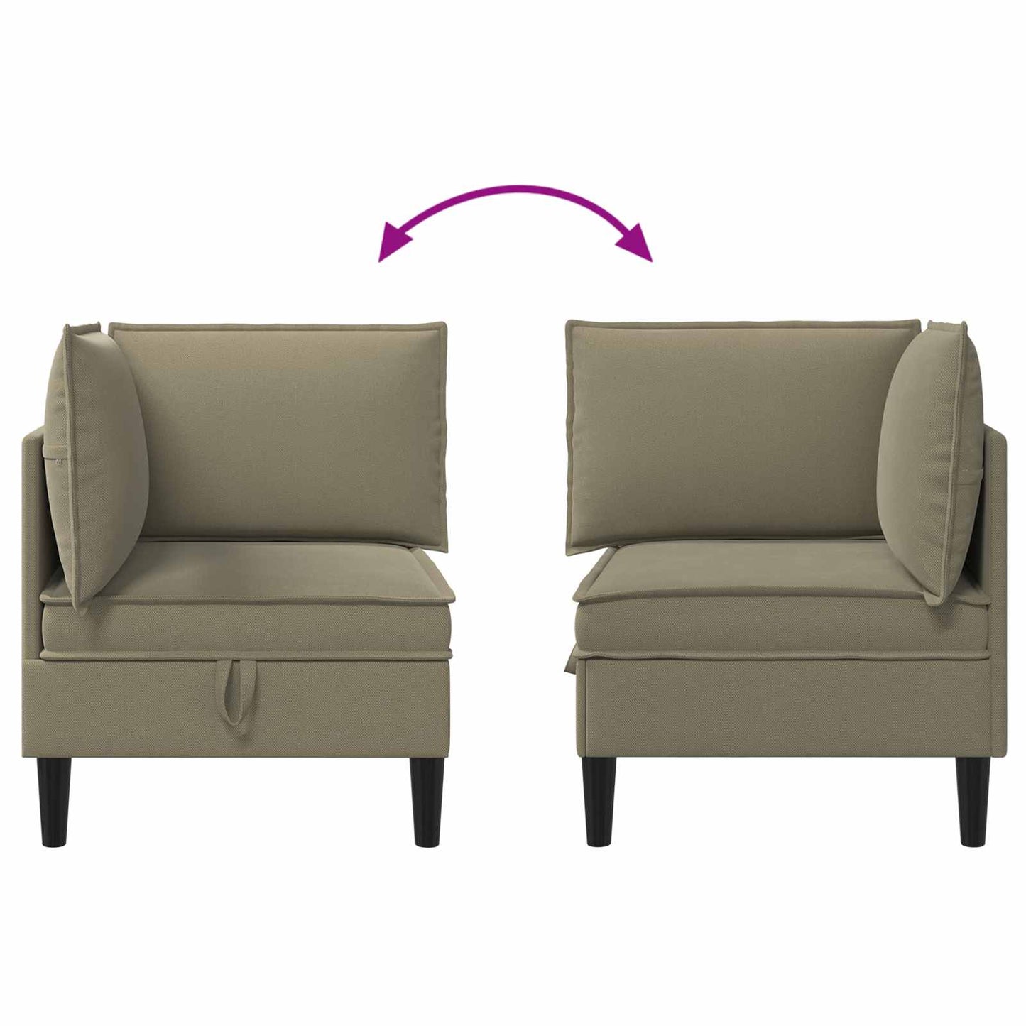 Sarok Sofa tárolóval Khaki Bársony