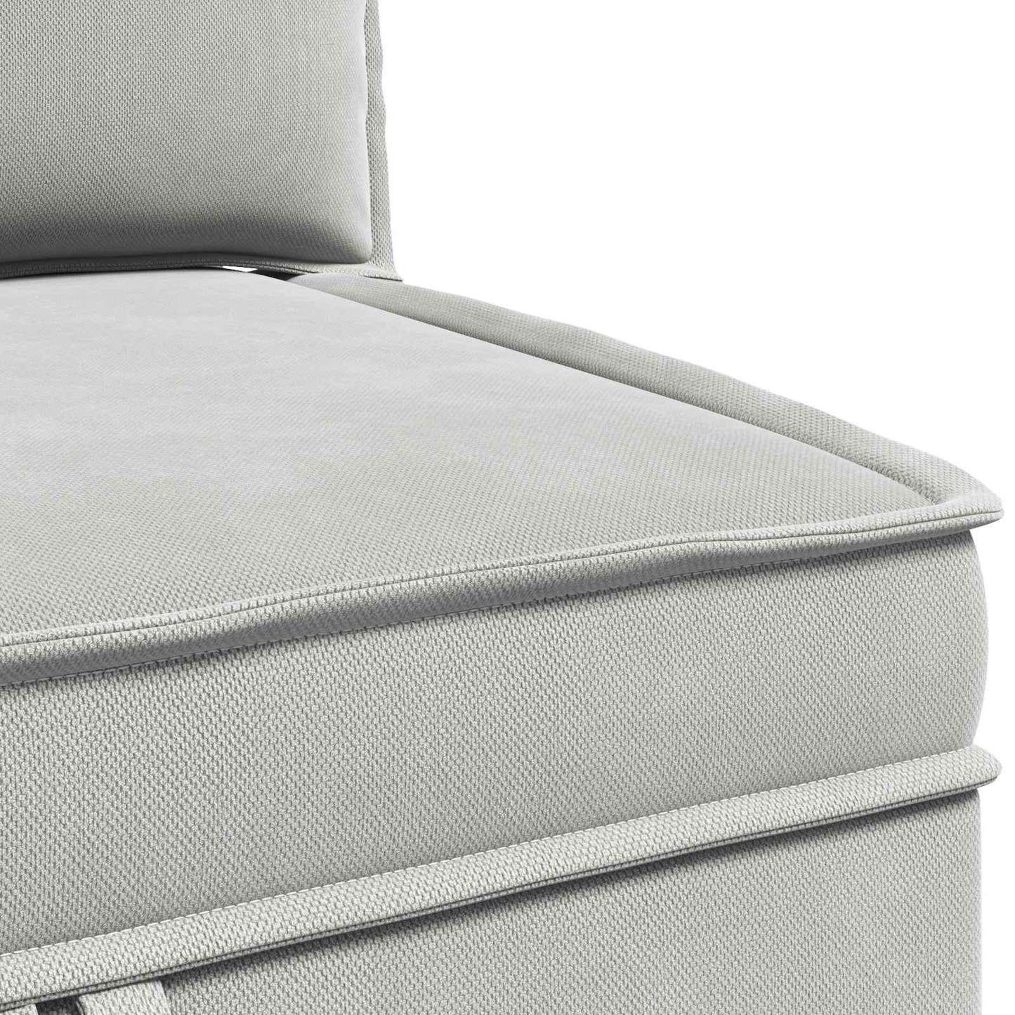 Sarok Sofa tárolóval Világosszürke Bársony