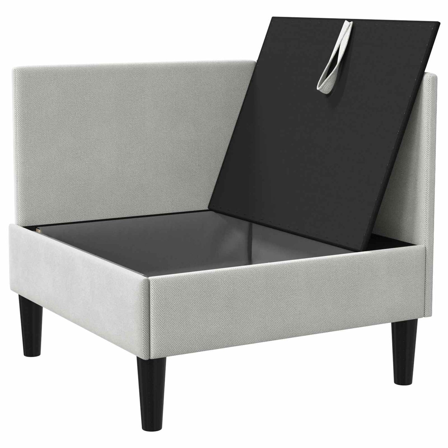 Sarok Sofa tárolóval Világosszürke Bársony