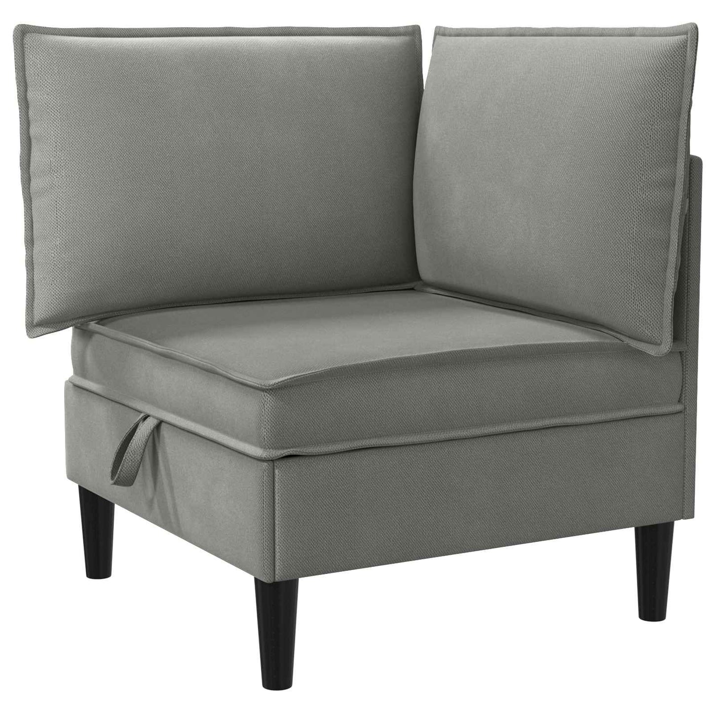 Sarok Sofa tárolóval Sötétszürke Bársony