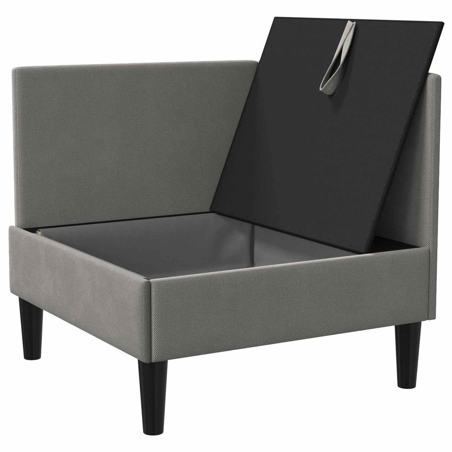 Sarok Sofa tárolóval Sötétszürke Bársony