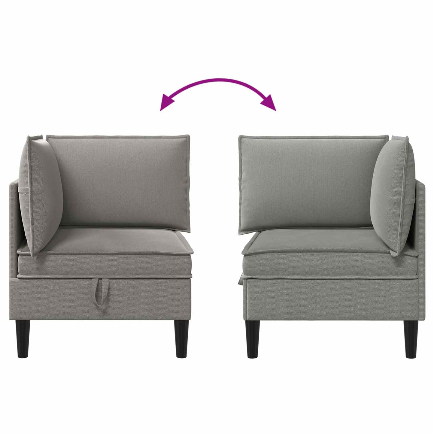 Sarok Sofa tárolóval Sötétszürke Bársony