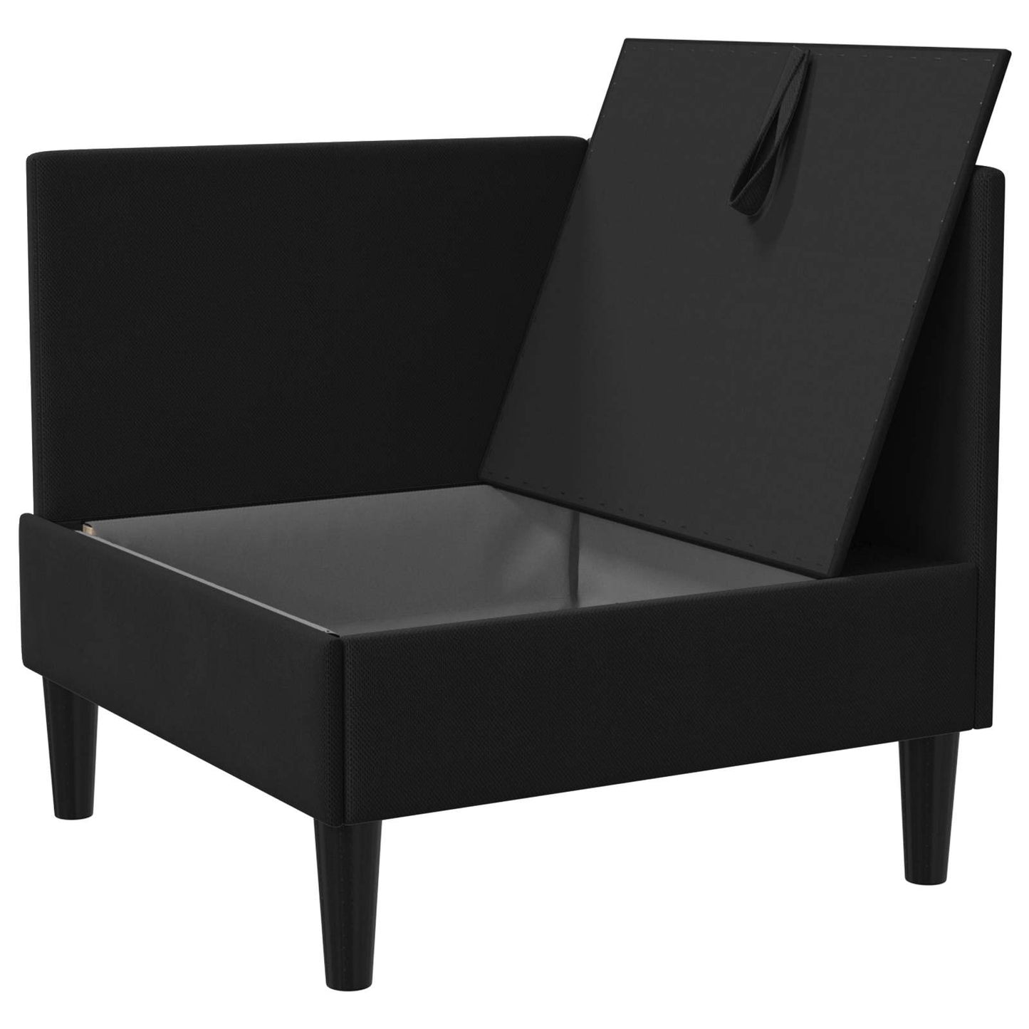 Sarok Sofa tárolóval Fekete Bársony
