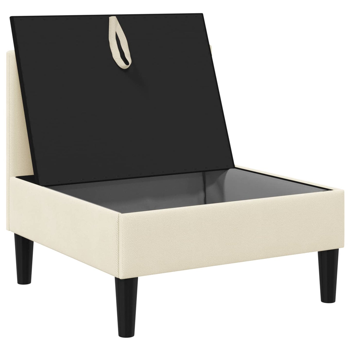 Középső Sofa tárolóval Krémszínű Bársony