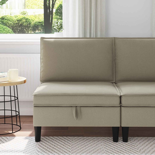 Középső Sofa tárolóval Homokszín Bársony