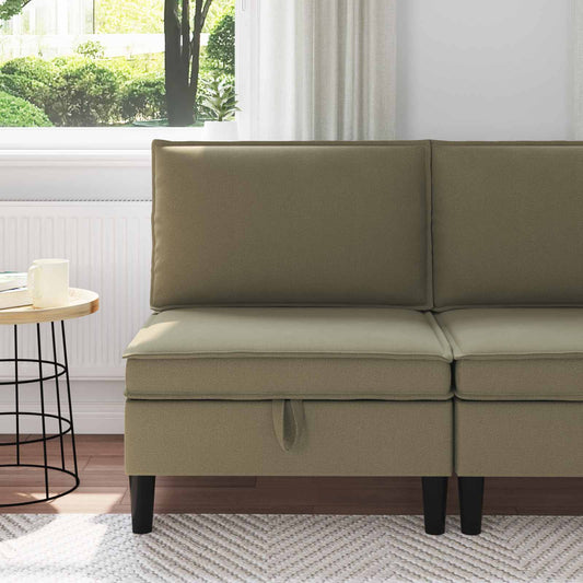 Középső Sofa tárolóval Khaki Bársony