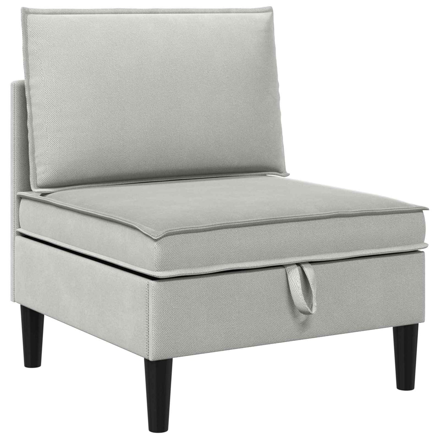 Középső Sofa tárolóval Világosszürke Bársony
