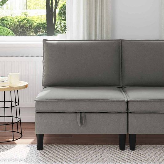 Középső Sofa tárolóval Sötétszürke Bársony