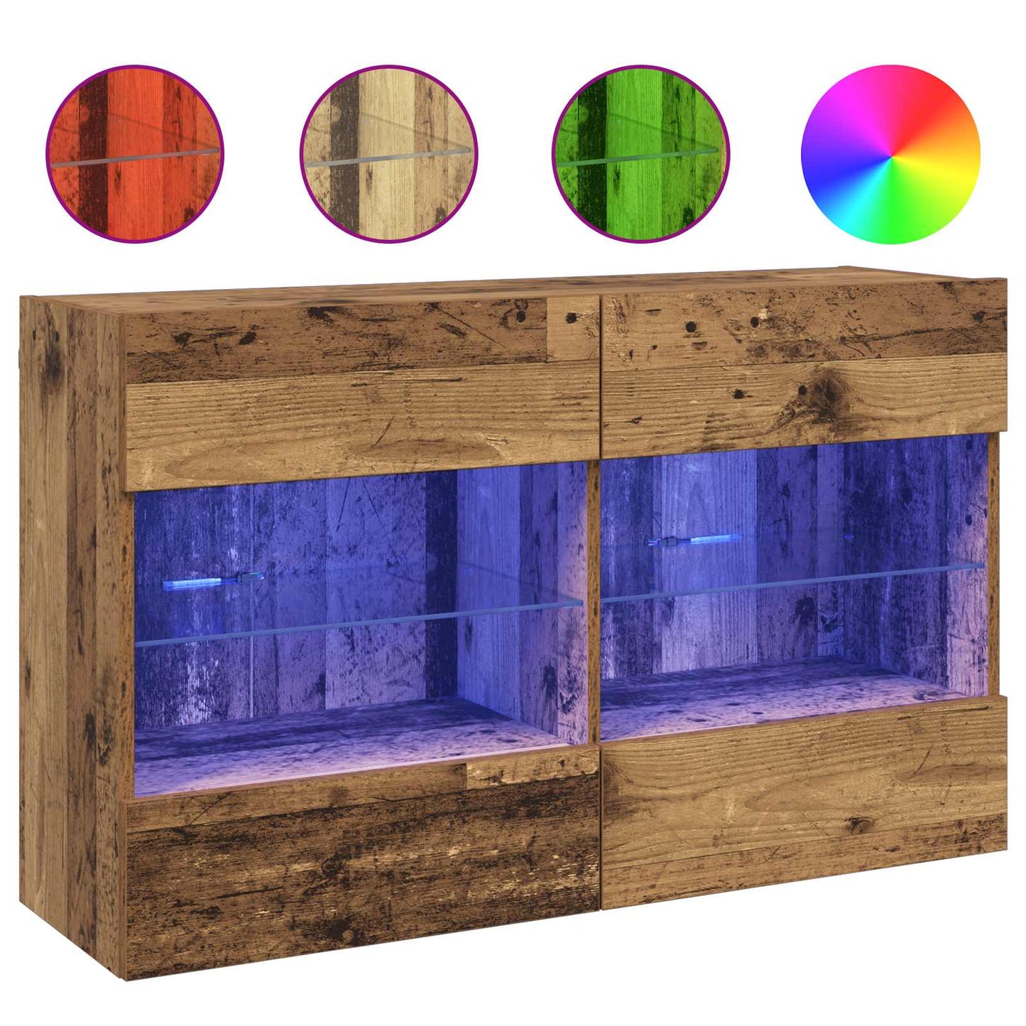 TV Fali Szekrény 98,5 x 30 x 60,5 cm Öreg fa Szerelt Fa