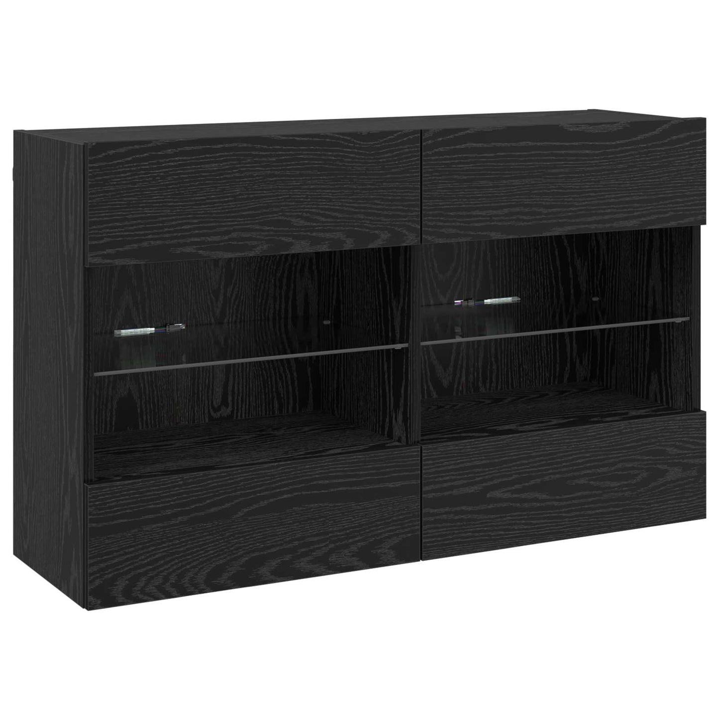 TV Fali Szekrény 98,5 x 30 x 60,5 cm Fekete tölgy Szerelt Fa