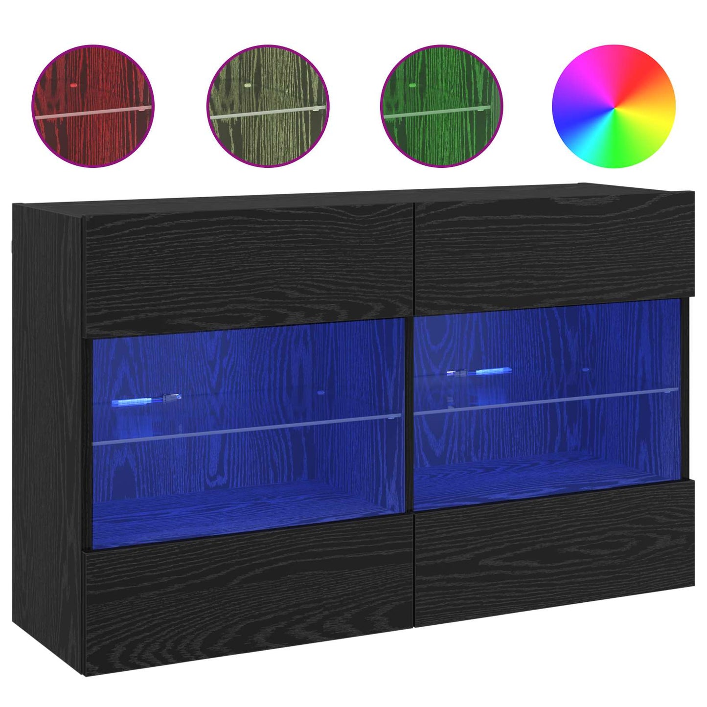 TV Fali Szekrény 98,5 x 30 x 60,5 cm Fekete tölgy Szerelt Fa