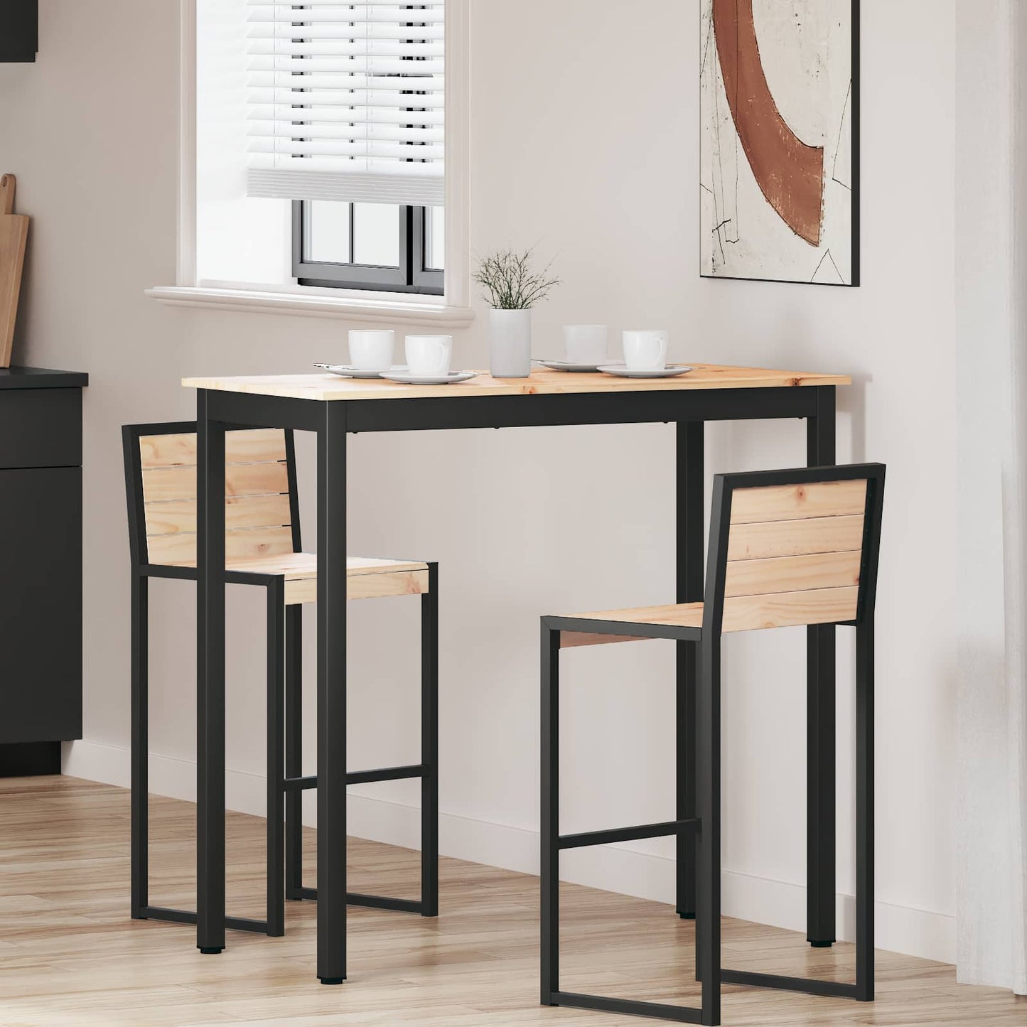 Bárasztal 110 x 55 x 105 cm Tömör fenyőfa Természetes