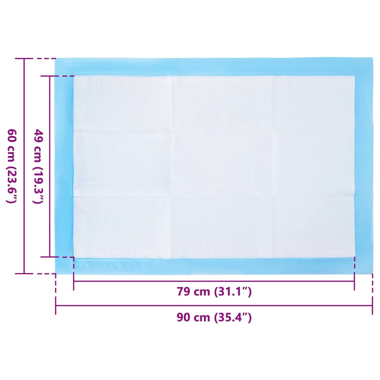 Nem szőtt szövet állat tréningpárna 50 pcs 90 x 60 cm