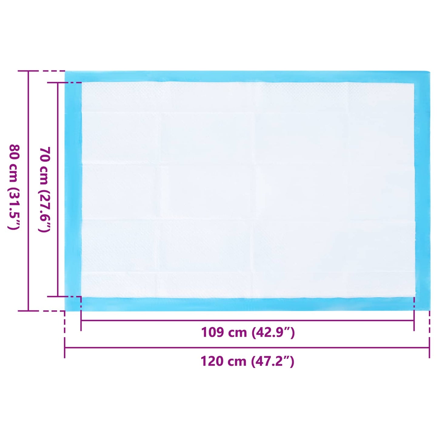Nem szőtt szövet állat tréningpárna 50 pcs 120 x 80 cm