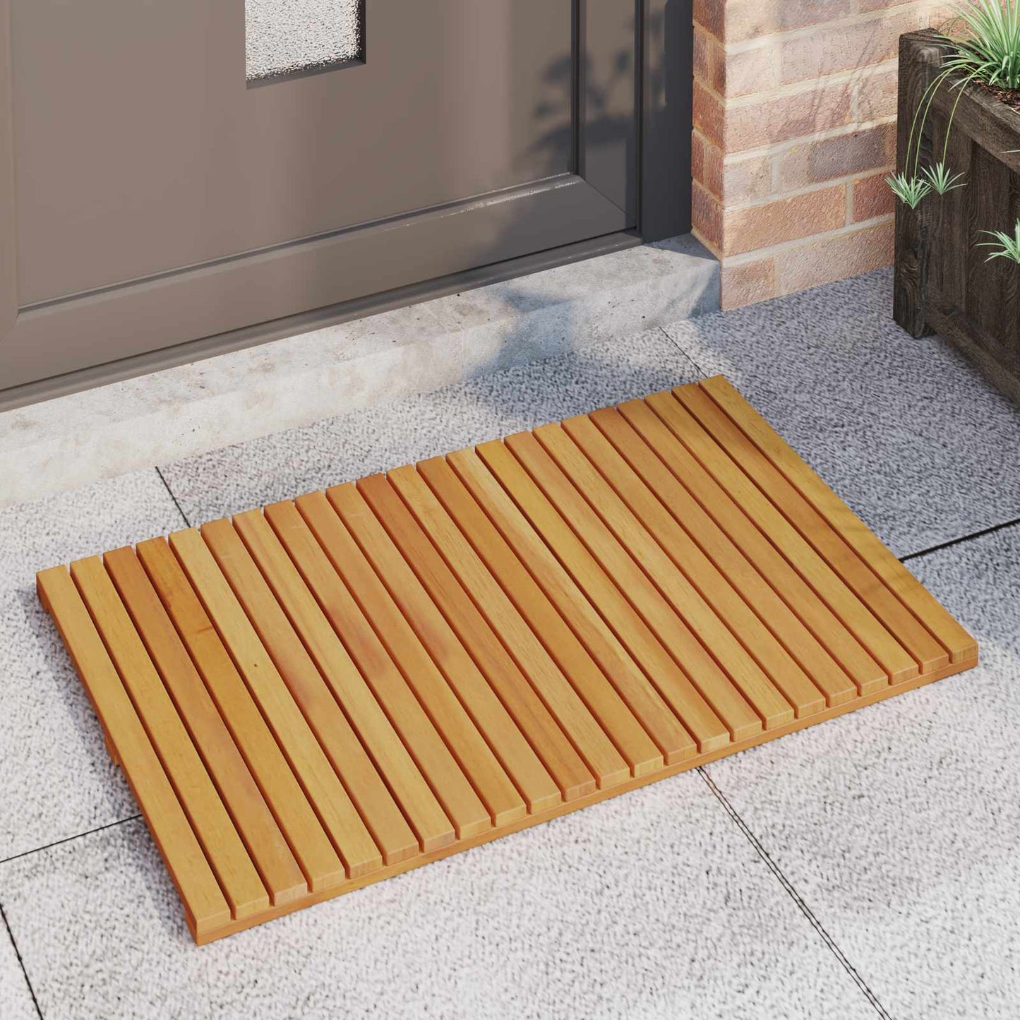 Fürdőszoba szőnyeg Egyszínű Barna 80 x 50 cm Tömör Akácfa