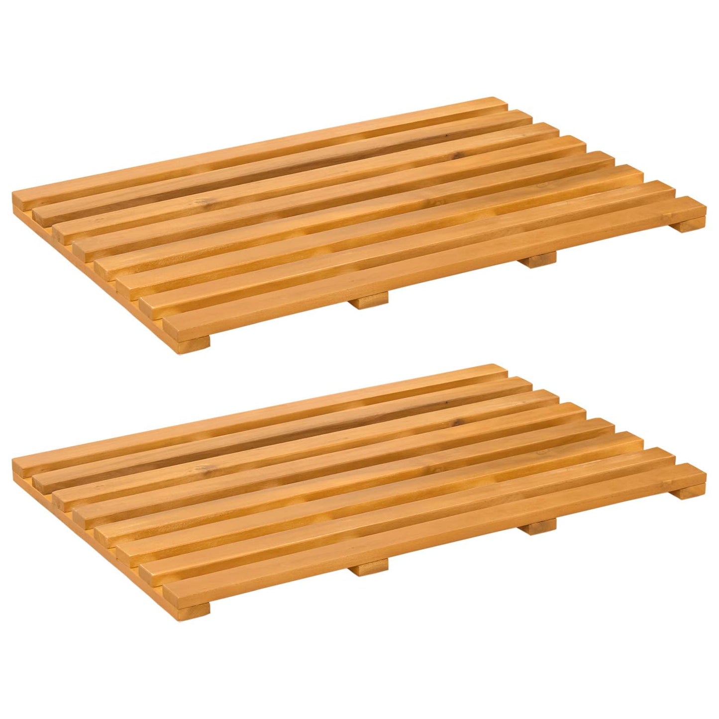 Fürdőszoba szőnyeg Egyszínű Barna 56 x 37 x 2,5 cm Tömör Akácfa