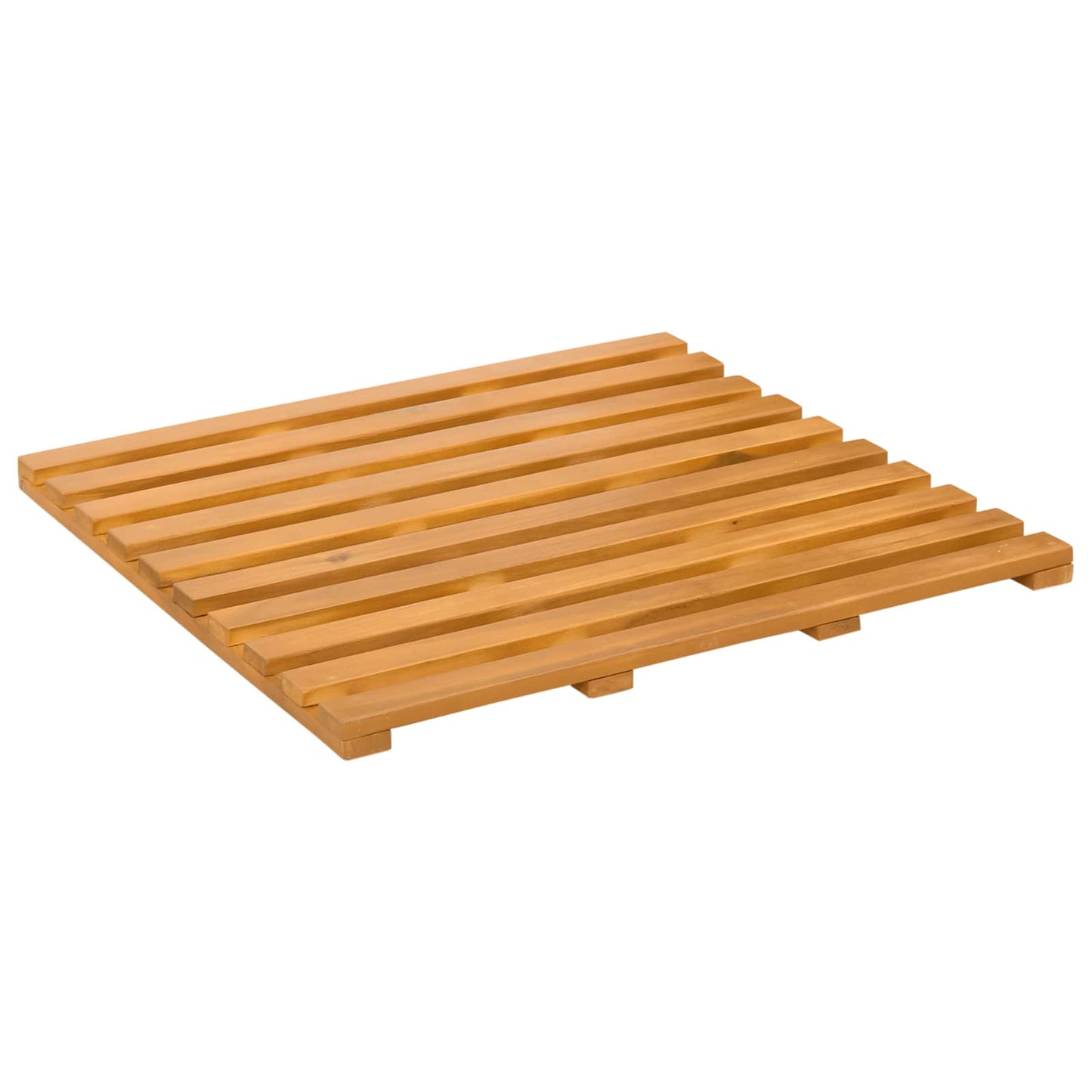 Fürdőszoba szőnyeg Egyszínű Barna 50 x 48 x 2,5 cm Tömör Akácfa