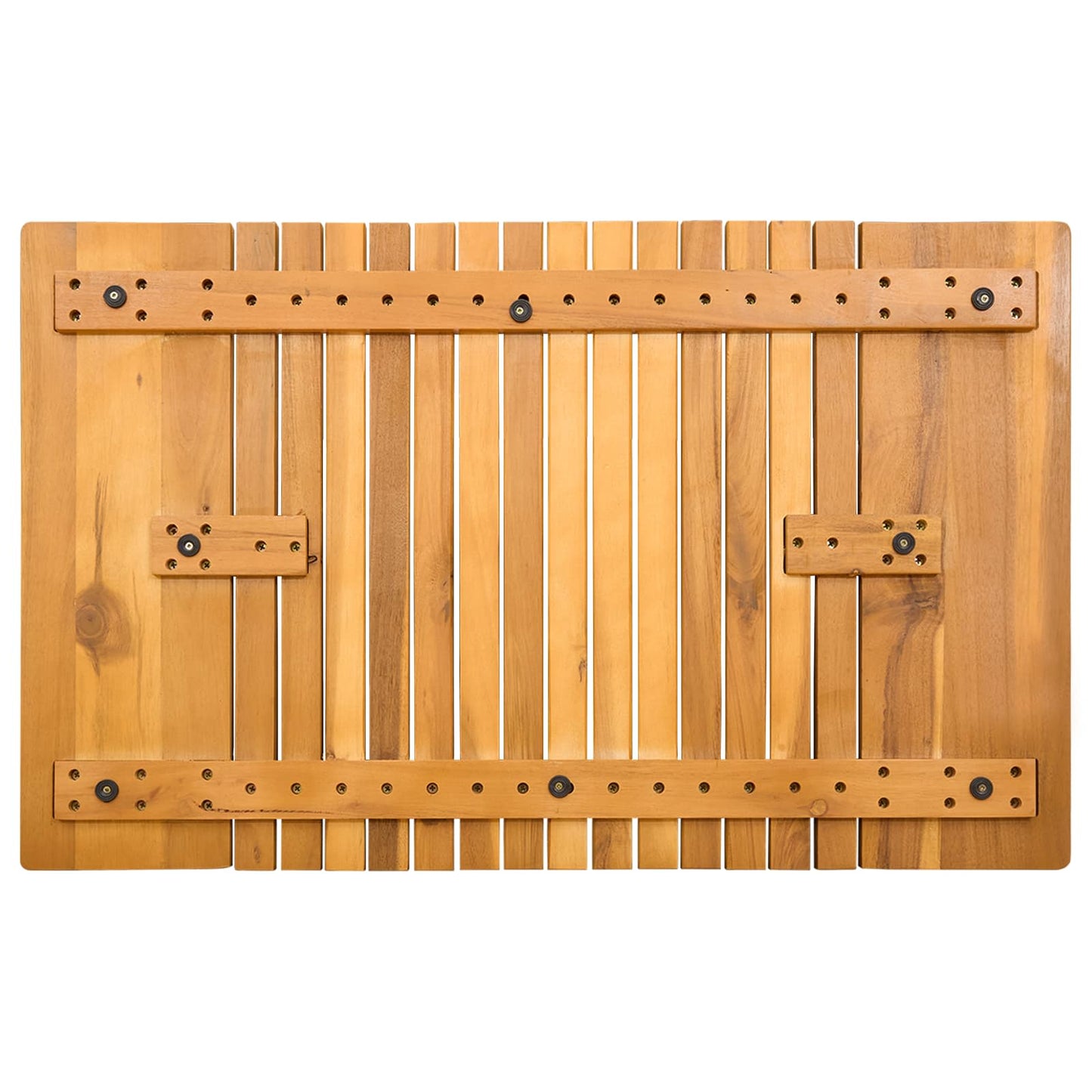 Fürdőszoba szőnyeg Egyszínű Barna 81 x 50 cm Tömör Akácfa