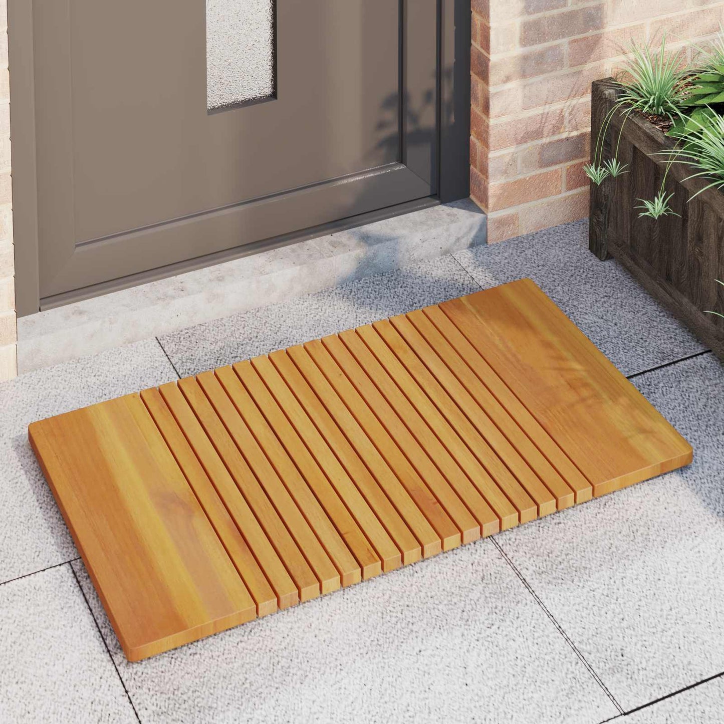 Fürdőszoba szőnyeg Egyszínű Barna 100 x 55 cm Tömör Akácfa