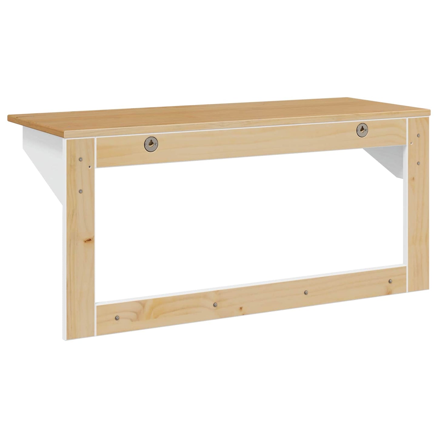 Kabáthorog HILL Fehér és mézbarna 90 x 35 x 41.5 cm Tömör fenyő