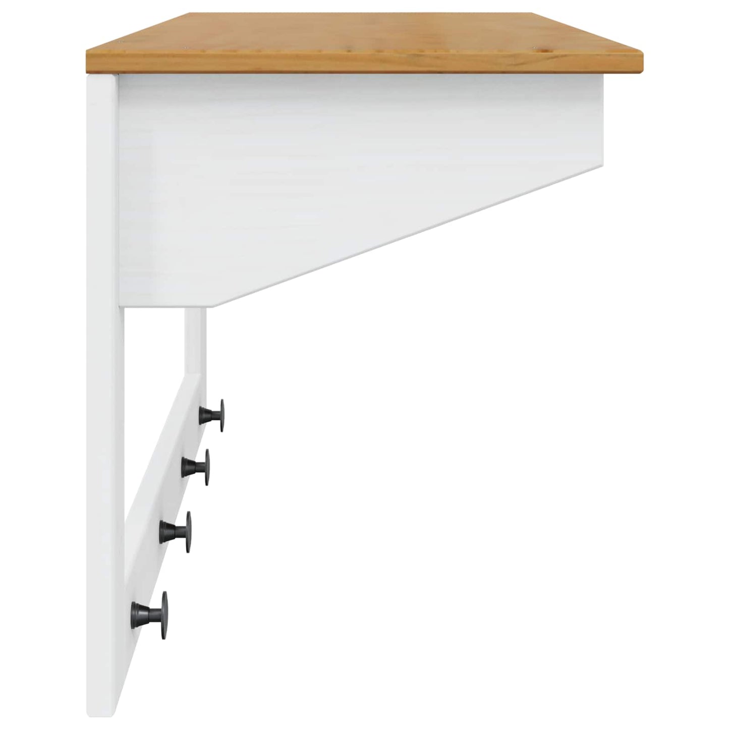 Kabáthorog HILL Fehér és mézbarna 90 x 35 x 41.5 cm Tömör fenyő