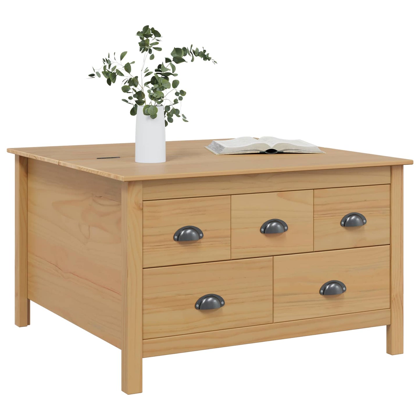 Dohányzóasztal HILL Méz barna 79.5 x 79.5 x 49 cm Tömör fenyőfa