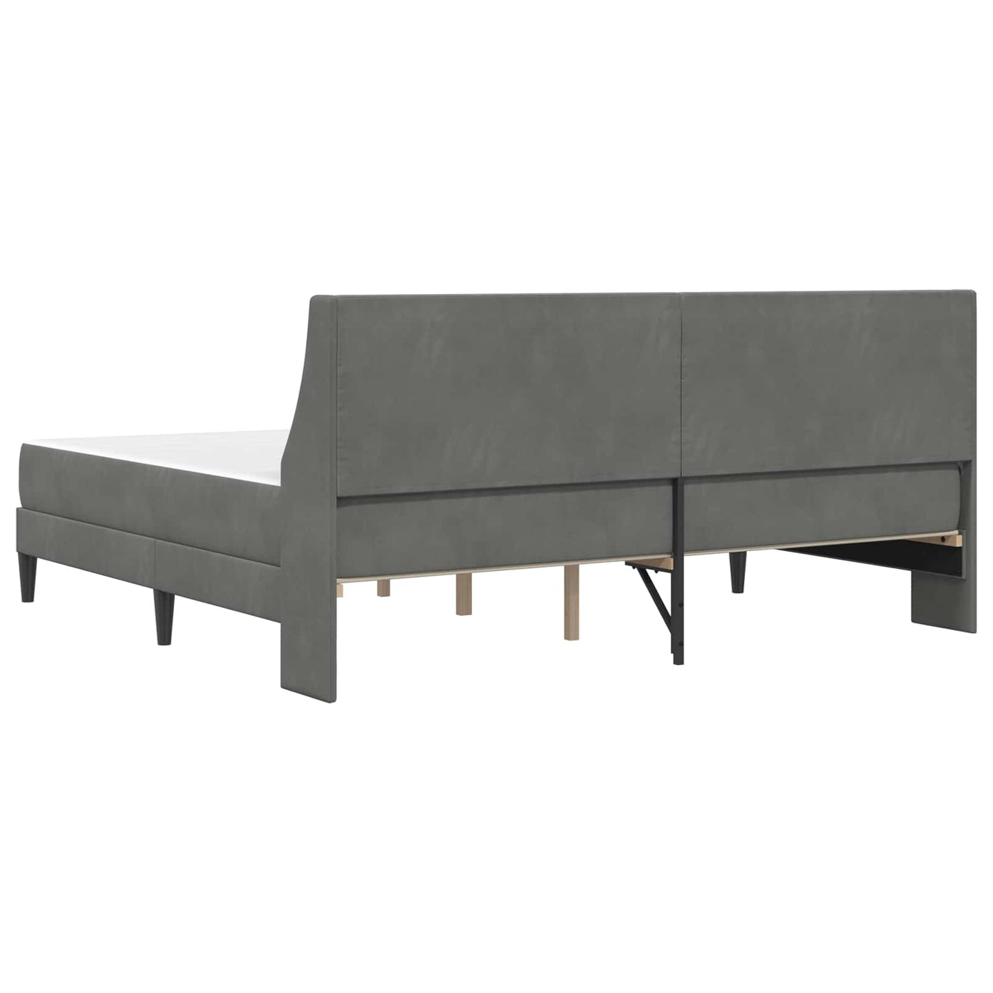 Ágykeret matraccal matracmal Sötétszürke 200 x 200 cm Bársony