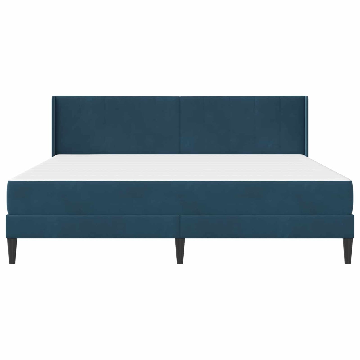 Ágykeret matraccal fejtámlával Kék 200 x 200 cm Bársony